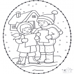 Christmas coloring pages - X-mas stitchingcard 16