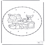 Christmas coloring pages - X-mas stitchingcard 18