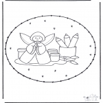 Christmas coloring pages - X-mas stitchingcard 19