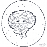 Christmas coloring pages - X-mas stitchingcard 2