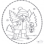 Christmas coloring pages - X-mas stitchingcard 23