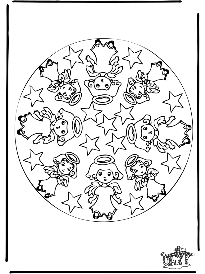 Xmas mandala 1 - Coloring pages Christmas