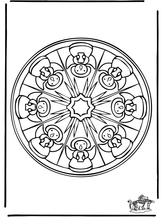 Xmas mandala 10 - Coloring pages Christmas