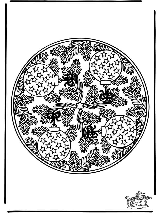 Xmas mandala 5 - Coloring pages Christmas