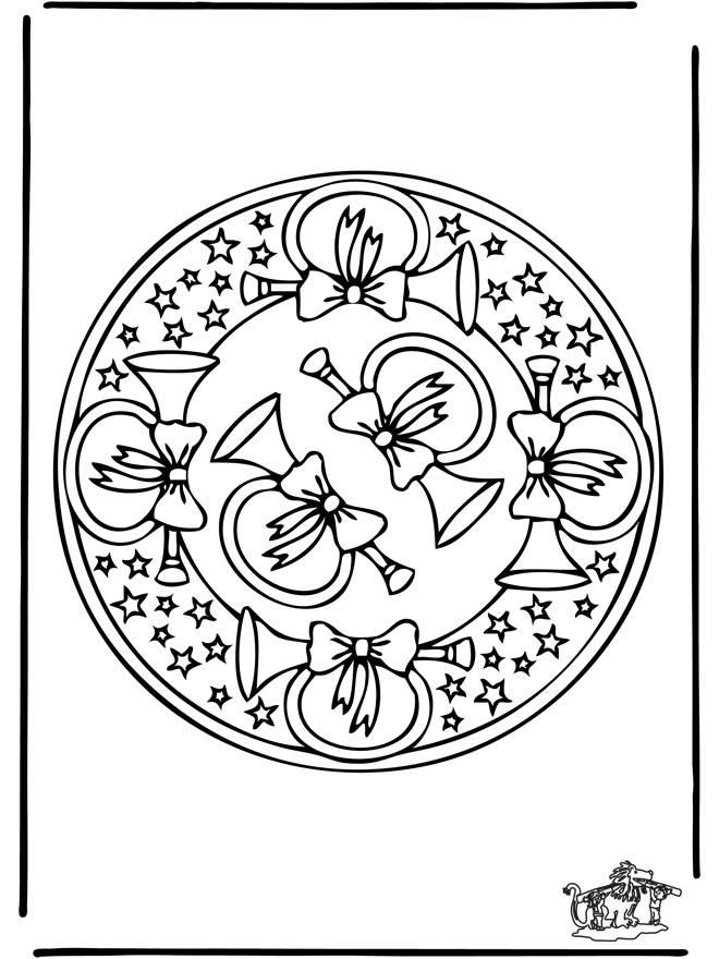 Xmas mandala 6 - Coloring pages Christmas