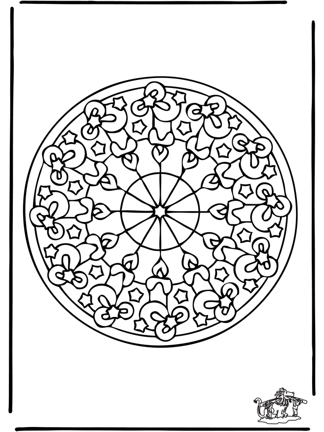 Xmas mandala 7 - Coloring pages Christmas