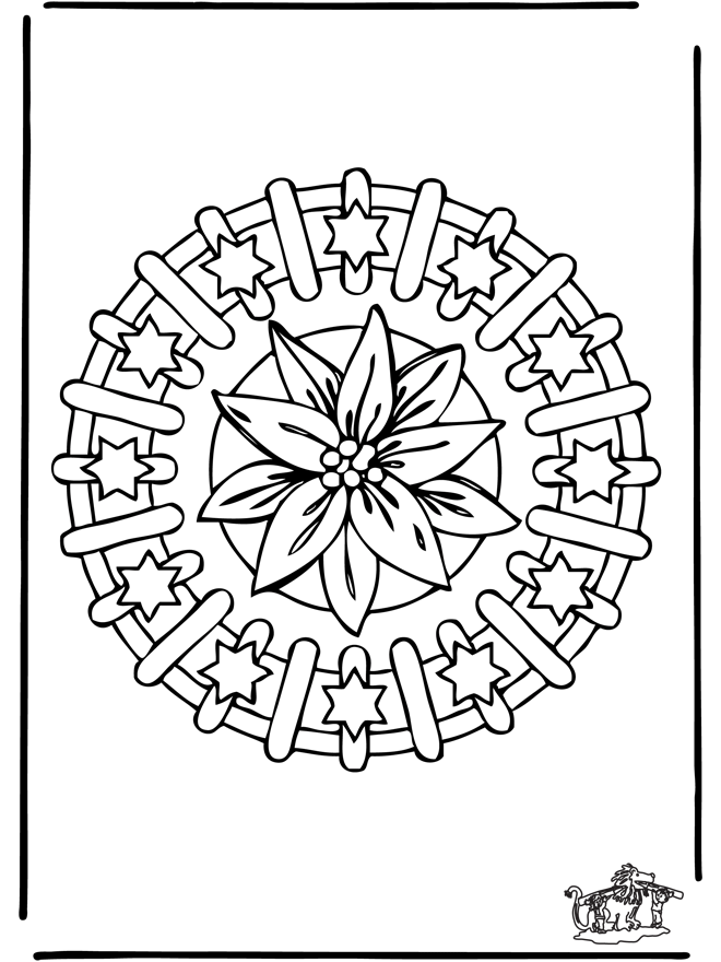 Xmas mandala 8 - Coloring pages Christmas