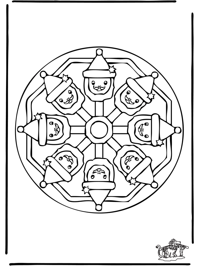 Xmas mandala 9 - Coloring pages Christmas