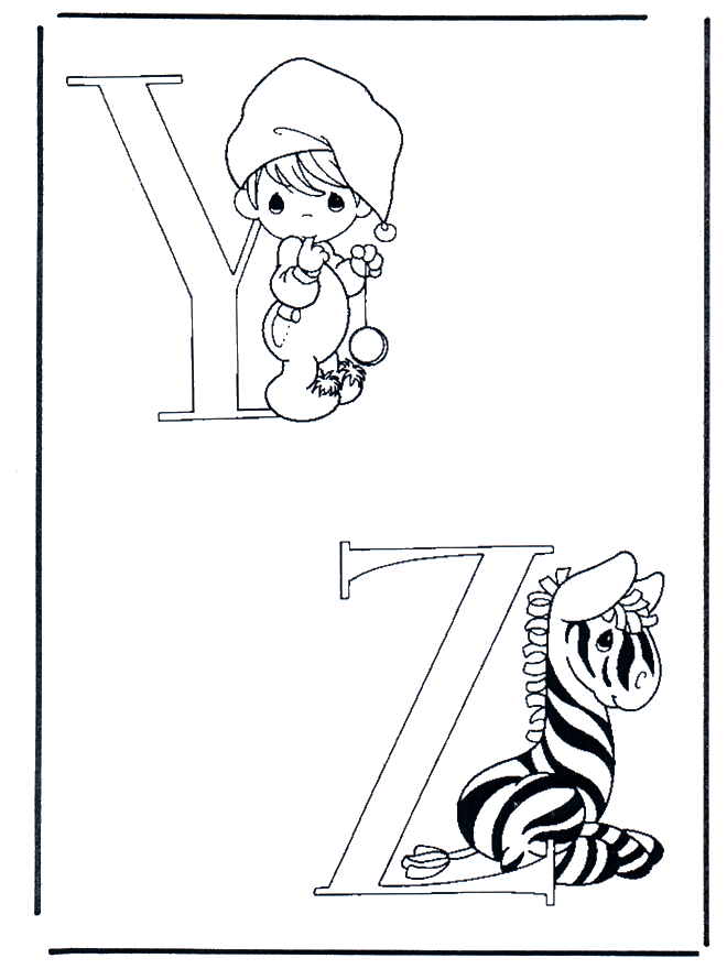Y and Z - Alphabeth coloring pages
